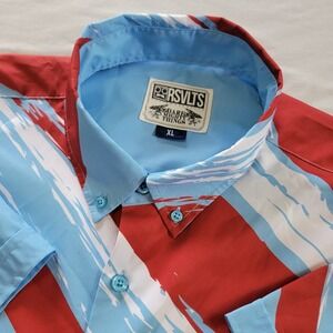 RSVLTS Shirt Mens XL‎ Short Sleeve American Flag Patriotic Red White Blue AOP